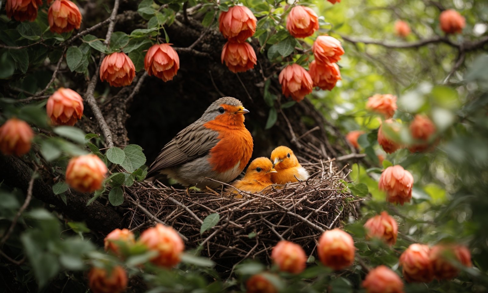 Nurturing Robin: Springtime Bloom