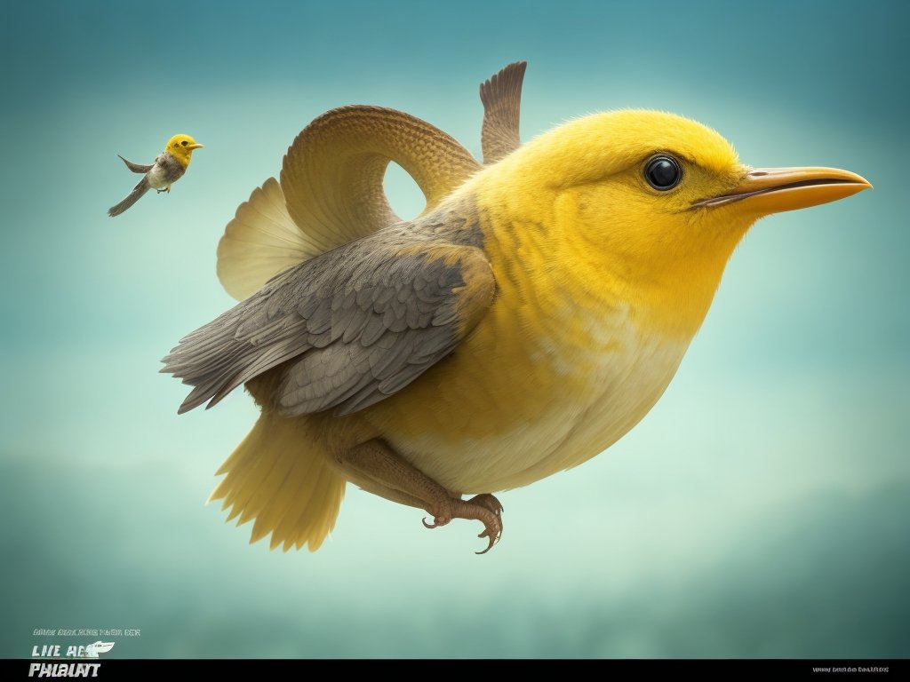 Yellow bird perched on twig