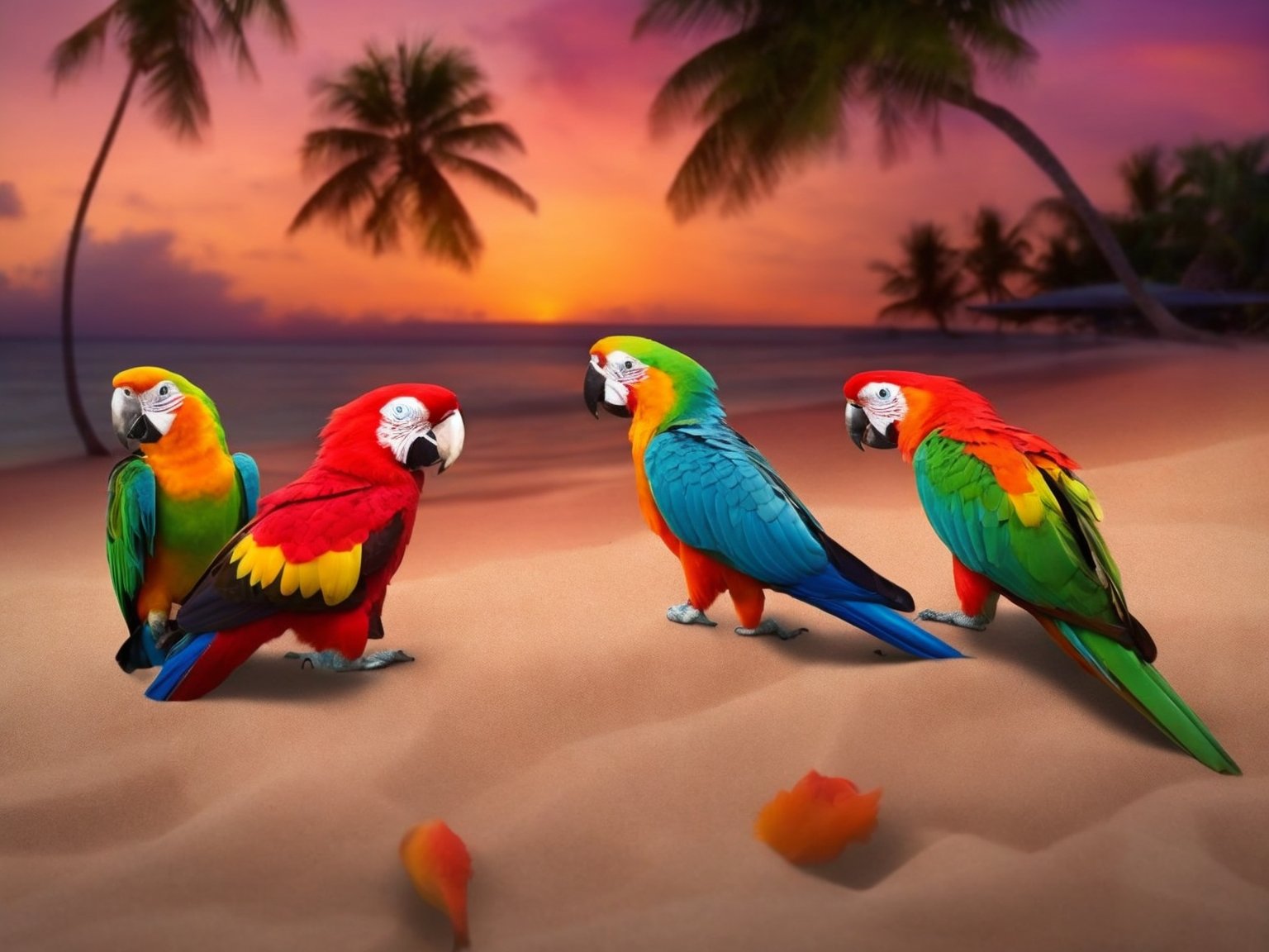 Tropical Parrot Sunset Play