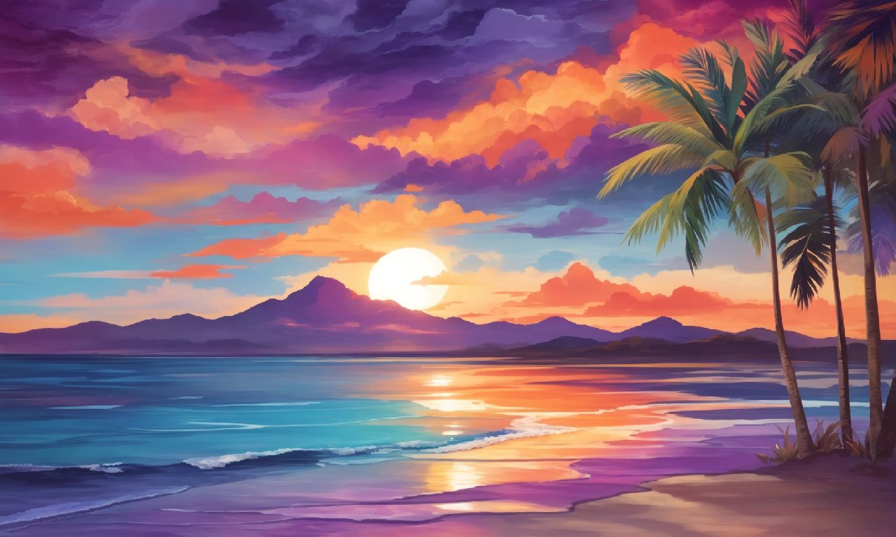 Tropical Sunset Palette Background