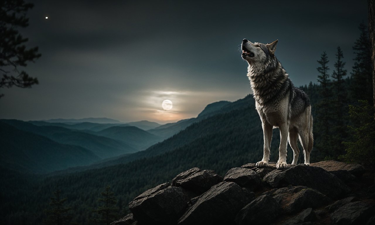 Lone Wolf’s Moonlit Serenade