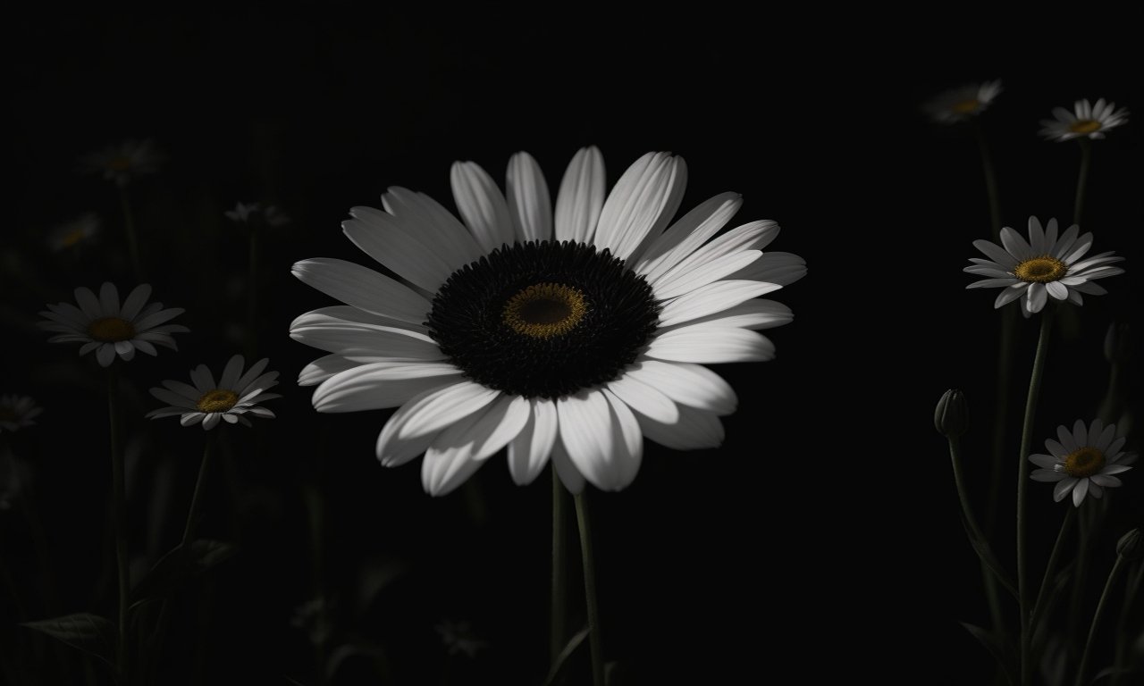 Daisy Flower Dark Aesthetic